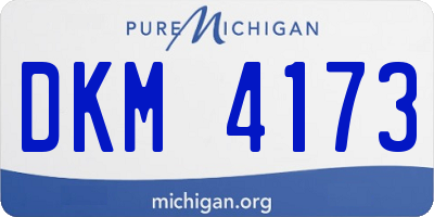 MI license plate DKM4173