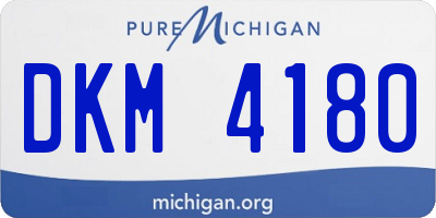 MI license plate DKM4180