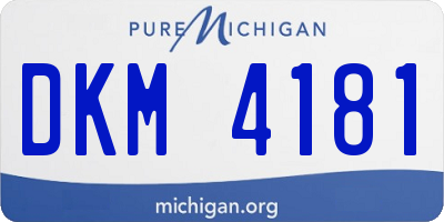 MI license plate DKM4181