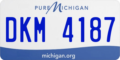 MI license plate DKM4187
