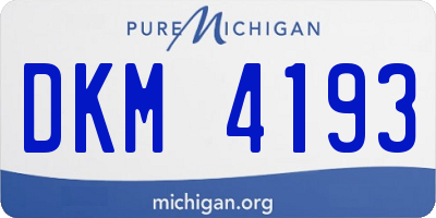 MI license plate DKM4193