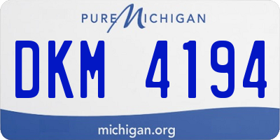 MI license plate DKM4194