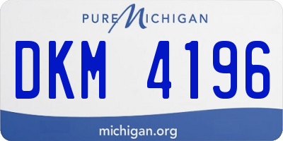 MI license plate DKM4196
