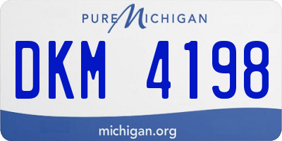 MI license plate DKM4198