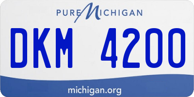 MI license plate DKM4200