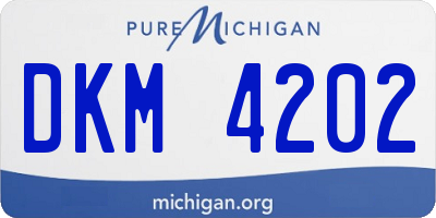MI license plate DKM4202