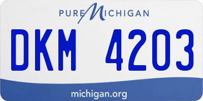 MI license plate DKM4203