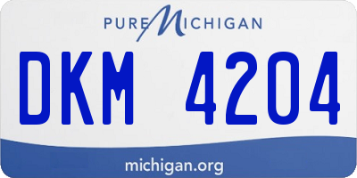 MI license plate DKM4204
