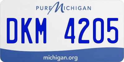 MI license plate DKM4205