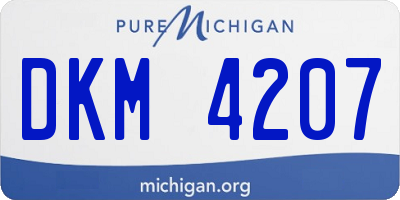 MI license plate DKM4207