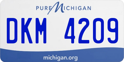 MI license plate DKM4209