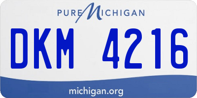 MI license plate DKM4216