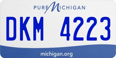 MI license plate DKM4223