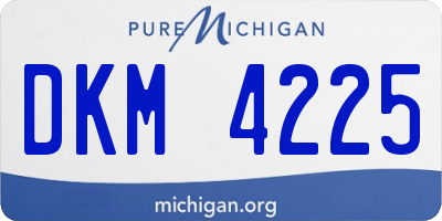 MI license plate DKM4225