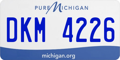 MI license plate DKM4226