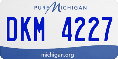 MI license plate DKM4227