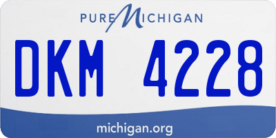 MI license plate DKM4228
