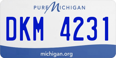MI license plate DKM4231