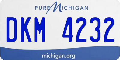 MI license plate DKM4232