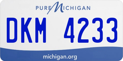 MI license plate DKM4233