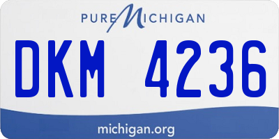 MI license plate DKM4236