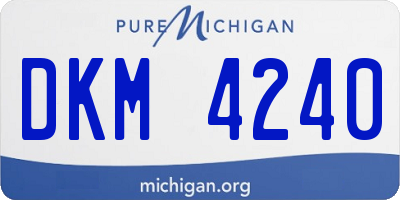 MI license plate DKM4240
