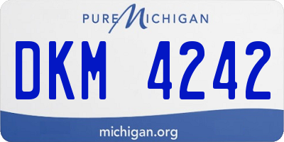 MI license plate DKM4242