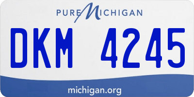 MI license plate DKM4245
