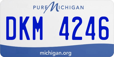 MI license plate DKM4246