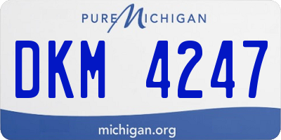 MI license plate DKM4247
