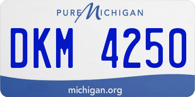 MI license plate DKM4250
