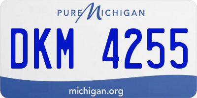 MI license plate DKM4255