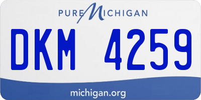 MI license plate DKM4259