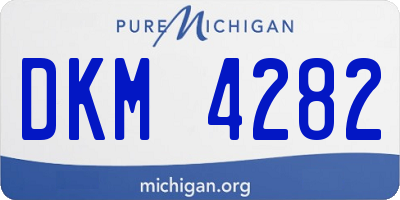MI license plate DKM4282