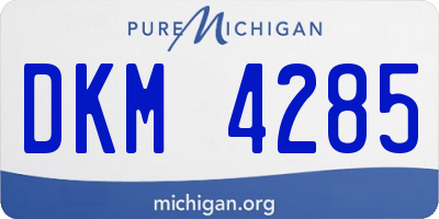 MI license plate DKM4285