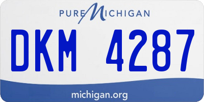 MI license plate DKM4287