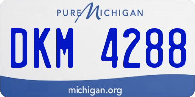MI license plate DKM4288