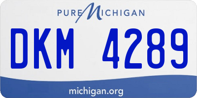 MI license plate DKM4289