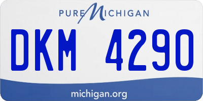 MI license plate DKM4290