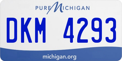 MI license plate DKM4293