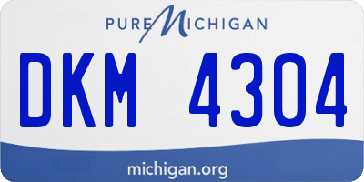 MI license plate DKM4304