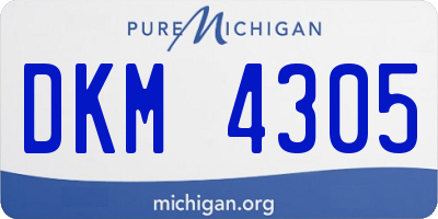 MI license plate DKM4305