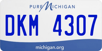 MI license plate DKM4307