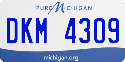 MI license plate DKM4309