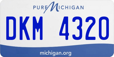 MI license plate DKM4320