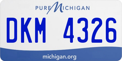 MI license plate DKM4326