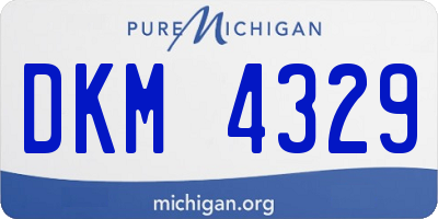 MI license plate DKM4329