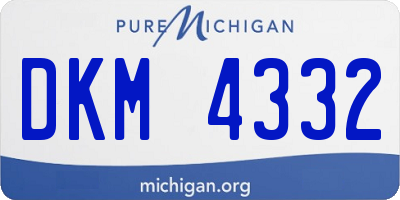 MI license plate DKM4332