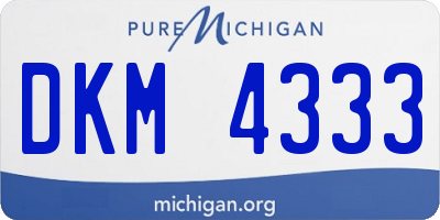 MI license plate DKM4333