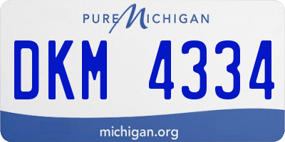 MI license plate DKM4334